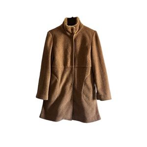 J. Jill Coat Cute Tan Fleece Button Down Casual Warm Comfy Nice Winter Jacket SP